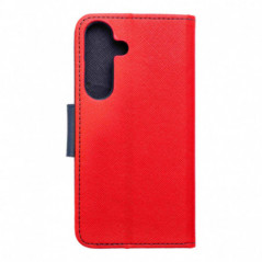Peňaženkový obal Fancy Book na Samsung Galaxy S25 Červený / Námornícka modrá