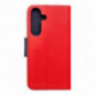 Peňaženkový obal Fancy Book na Samsung Galaxy S25 Červený / Námornícka modrá