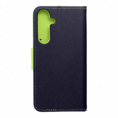 Peňaženkový obal Fancy Book na Samsung Galaxy S25 Plus Námornícka modrá / Limetkovo zelený