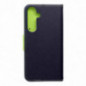 Peňaženkový obal Fancy Book na Samsung Galaxy S25 Plus Námornícka modrá / Limetkovo zelený