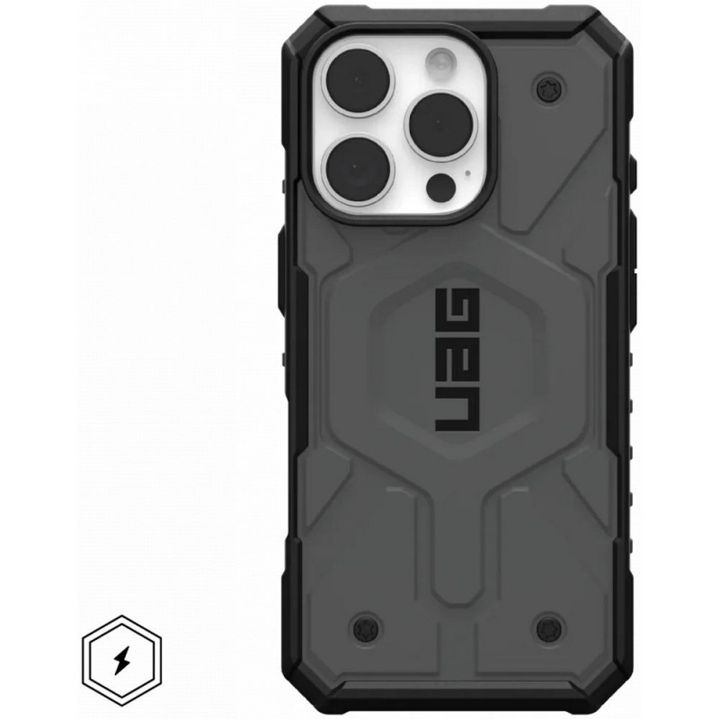 Kryt Urban Armor Gear Pathfinder na Apple iPhone 16 Pro Prémiové puzdro  MagSAFE  Strieborný