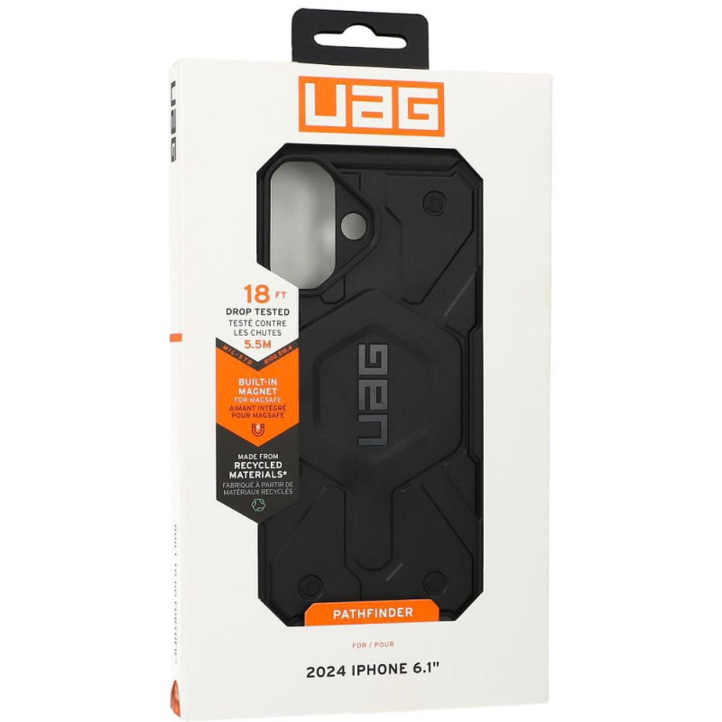 Kryt Urban Armor Gear Pathfinder na Apple iPhone 16 Prémiové puzdro  MagSAFE  Čierny