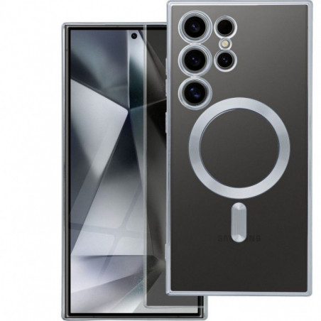 Kryt Electro Mag na Samsung Galaxy S25 Ultra MagSAFE Strieborný
