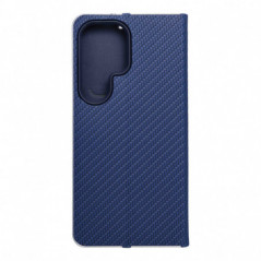 Peňaženkové puzdro LUNA Book Carbon na Samsung Galaxy S25 Ultra Uhlíkové vlákno, Elegant  Modrý