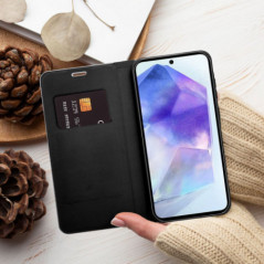 Peňaženkové puzdro LUNA Book Carbon na Samsung Galaxy S25 Ultra Uhlíkové vlákno, Elegant  Čierny
