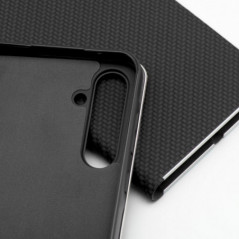 Peňaženkové puzdro LUNA Book Carbon na Samsung Galaxy S25 Ultra Uhlíkové vlákno, Elegant  Čierny
