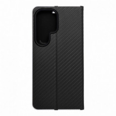 Peňaženkové puzdro LUNA Book Carbon na Samsung Galaxy S25 Ultra Uhlíkové vlákno, Elegant  Čierny