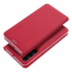 Peňaženkové puzdro LUNA Book Carbon na Samsung Galaxy A36 Uhlíkové vlákno, Elegant  Červený