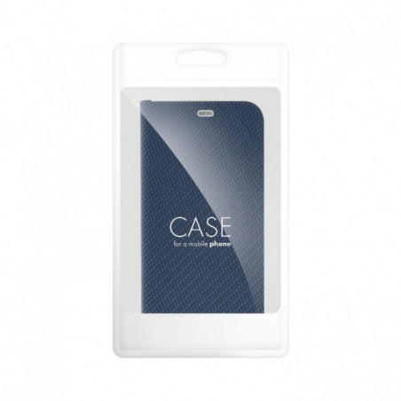 Peňaženkové puzdro LUNA Book Carbon na Samsung Galaxy A56 Uhlíkové vlákno, Elegant Modrý