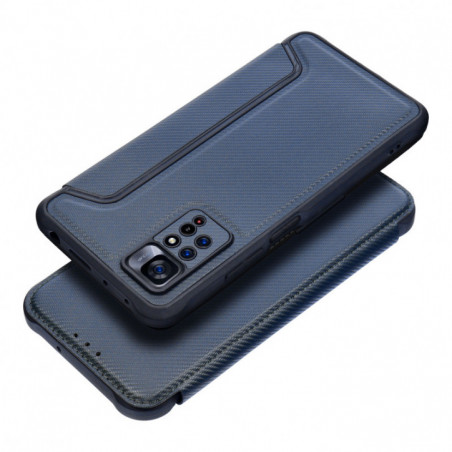 Peňaženkové puzdro Razor Book na XIAOMI Redmi Note 14 5G Uhlíkové vlákno, Karbónový vzor Modrý