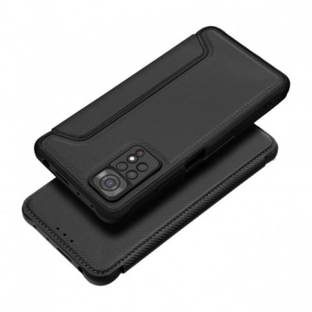 Peňaženkové puzdro Razor Book na XIAOMI Redmi Note 14 Pro 5G Uhlíkové vlákno, Karbónový vzor Čierny