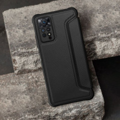 Peňaženkové puzdro Razor Book na XIAOMI Redmi Note 14 Pro 5G Uhlíkové vlákno, Karbónový vzor  Čierny