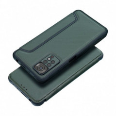 Peňaženkové puzdro Razor Book na XIAOMI Redmi Note 14 Pro 5G Uhlíkové vlákno, Karbónový vzor Tmavo zelený