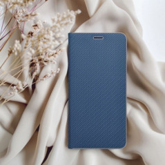 Peňaženkové puzdro LUNA Book Carbon na XIAOMI Redmi Note 14 4G Uhlíkové vlákno, Elegant  Modrý