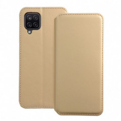 Peňaženkové puzdro Dual Pocket book na Samsung Galaxy A12 Zlatý