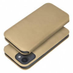Peňaženkové puzdro Dual Pocket book na Samsung Galaxy A12 Zlatý