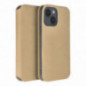 Peňaženkové puzdro Dual Pocket book na Samsung Galaxy A12 Zlatý