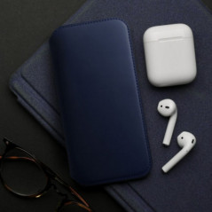 Peňaženkové puzdro Dual Pocket book na Samsung Galaxy A12 Tmavší modrý