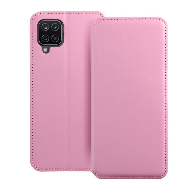 Peňaženkové puzdro Dual Pocket book na Samsung Galaxy A12 Svetlo ružový