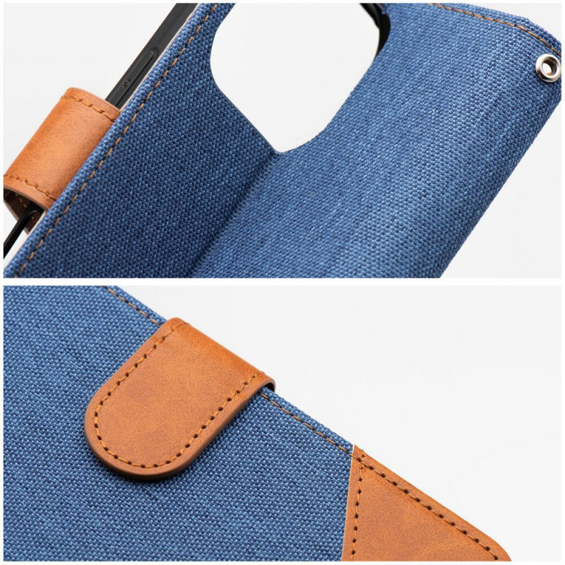 Peňaženkové puzdro JEANS na Apple iPhone 16 Plus Elegant Modrý Peňaženkové puzdro JEANS na Apple iPhone 16 Plus Elegant Modrý