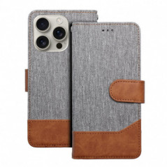 Peňaženkové puzdro JEANS na Apple iPhone 16 Plus Elegant  Šedý