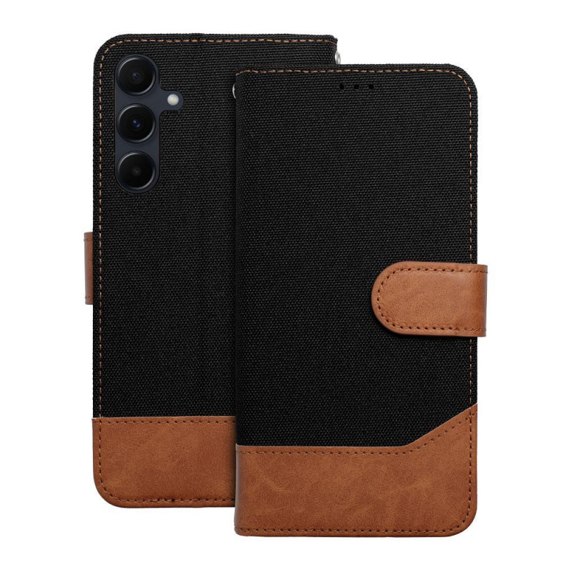 Peňaženkové puzdro JEANS na Samsung Galaxy S25 Elegant  Čierny