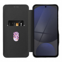 Peňaženkové puzdro FOLIO Side Magnet na Samsung Galaxy A36 Elegant, Karbónový vzor  Čierny