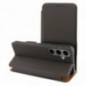 Peňaženkové puzdro FOLIO Side Magnet na Samsung Galaxy S25 Elegant, Karbónový vzor  Hnedý