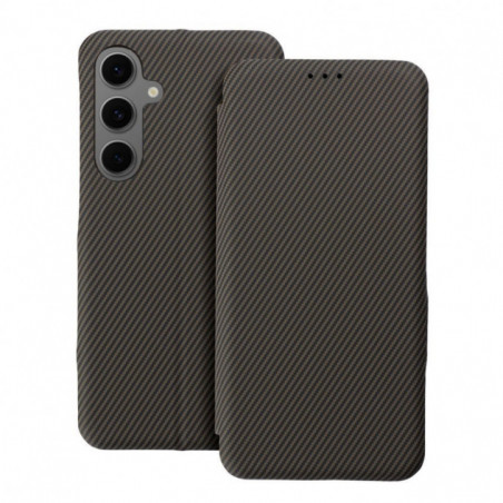 Peňaženkové puzdro FOLIO Side Magnet na Samsung Galaxy A16 Elegant, Karbónový vzor  Hnedý