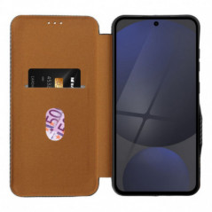 Peňaženkové puzdro FOLIO Side Magnet na Samsung Galaxy S25 Ultra Elegant, Karbónový vzor Šedý