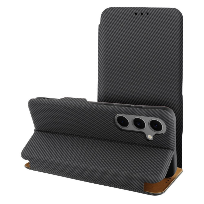 Peňaženkové puzdro FOLIO Side Magnet na Samsung Galaxy A36 Elegant, Karbónový vzor Šedý Peňaženkové puzdro FOLIO Side Magnet na Samsung Galaxy A36 Elegant, Karbónový vzor Šedý