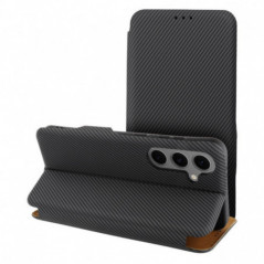 Peňaženkové puzdro FOLIO Side Magnet na Samsung Galaxy A56 Elegant, Karbónový vzor Šedý