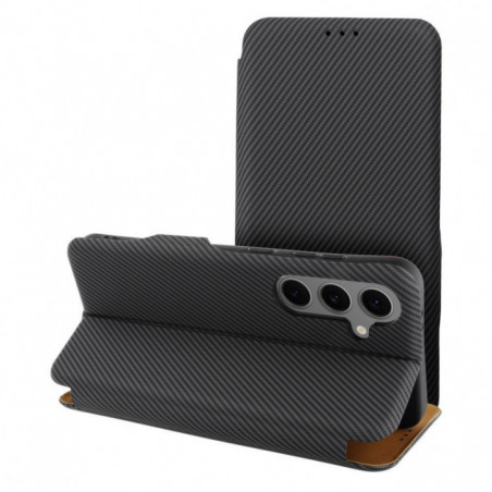 Peňaženkové puzdro FOLIO Side Magnet na Samsung Galaxy A56 Elegant, Karbónový vzor Šedý