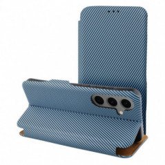 Peňaženkové puzdro FOLIO Side Magnet na Samsung Galaxy S25 Ultra Elegant, Karbónový vzor Modrý