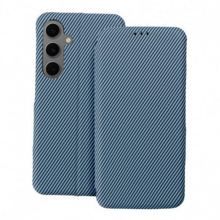 Peňaženkové puzdro FOLIO Side Magnet na Samsung Galaxy A26 Elegant, Karbónový vzor Modrý