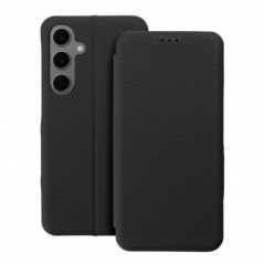 Peňaženkové puzdro FOLIO Side Magnet na Samsung Galaxy A26 Elegant, Karbónový vzor  Čierny