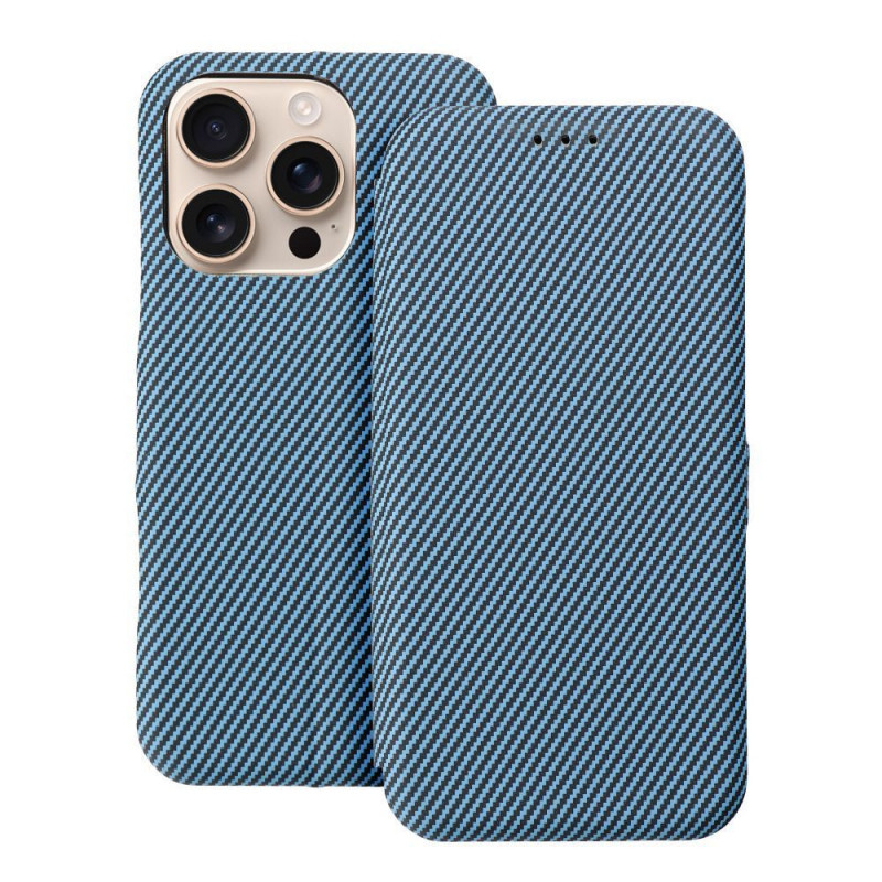 Peňaženkové puzdro FOLIO Side Magnet na Apple iPhone 14 Pro Max Elegant, Karbónový vzor Modrý Peňaženkové puzdro FOLIO Side Magnet na Apple iPhone 14 Pro Max Elegant, Karbónový vzor Modrý