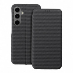Peňaženkové puzdro FOLIO Side Magnet na Samsung Galaxy A35 Elegant, Karbónový vzor  Šedý