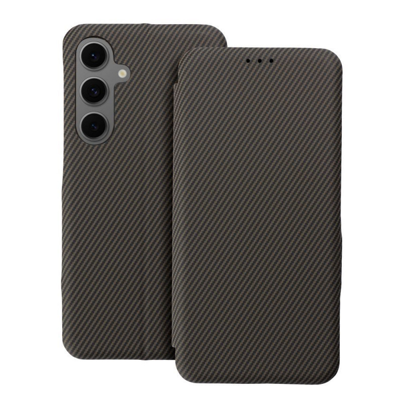 Peňaženkové puzdro FOLIO Side Magnet na Samsung Galaxy A26 Elegant, Karbónový vzor Hnedý Peňaženkové puzdro FOLIO Side Magnet na Samsung Galaxy A26 Elegant, Karbónový vzor Hnedý