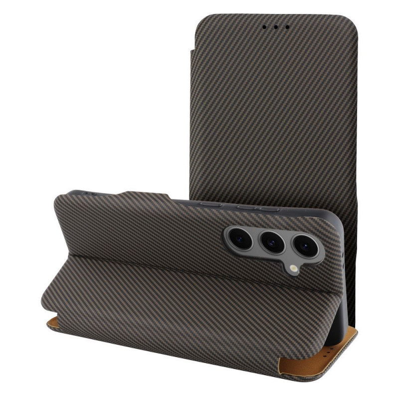 Peňaženkové puzdro FOLIO Side Magnet na Samsung Galaxy A36 Elegant, Karbónový vzor Hnedý Peňaženkové puzdro FOLIO Side Magnet na Samsung Galaxy A36 Elegant, Karbónový vzor Hnedý