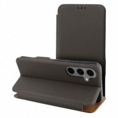 Peňaženkové puzdro FOLIO Side Magnet na Samsung Galaxy A36 Elegant, Karbónový vzor  Hnedý