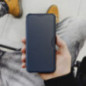 Peňaženkové puzdro Razor Book na Samsung Galaxy A53 5G Uhlíkové vlákno, Karbónový vzor  Modrý