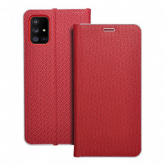 Peňaženkové puzdro LUNA Book Carbon na Samsung Galaxy A71 LTE Uhlíkové vlákno, Elegant  Červený