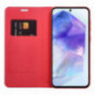 Peňaženkové puzdro LUNA Book Carbon na Samsung Galaxy A41 Uhlíkové vlákno, Elegant  Červený