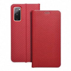 Peňaženkové puzdro LUNA Book Carbon na Samsung Galaxy S20 FE Uhlíkové vlákno, Elegant Červený