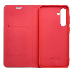 Peňaženkové puzdro LUNA Book Carbon na Samsung Galaxy A12 Uhlíkové vlákno, Elegant  Červený