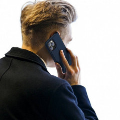 Kryt Dux Ducis Leather na Apple iPhone 13 Pro Modrý