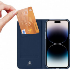 Kryt Dux Ducis Leather na Apple iPhone 15 Pro Max Modrý