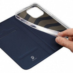 Kryt Dux Ducis Leather na Apple iPhone 15 Pro Max Modrý