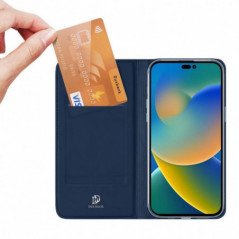 Kryt Dux Ducis Leather na Apple iPhone 14 Pro Max Modrý